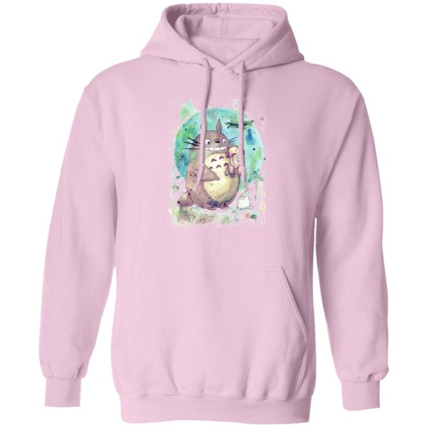 Totoro Characters - Totoro and Mei Watercolor Hoodie-Apparel, Hoodie, My Neighbor Totoro, Totoro Characters