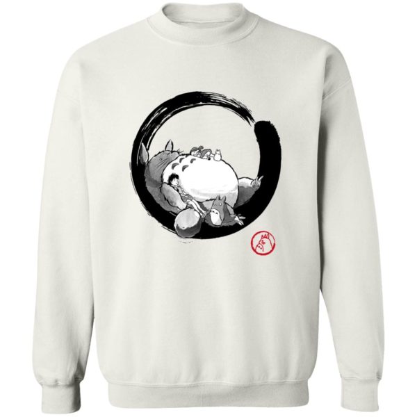 Kawagoe Totoro Forest - Totoro Family and the Girls in Black and White Sweatshirt-Apparel, Kawagoe Totoro Forest, My Neighbor Totoro, Sweatshirt