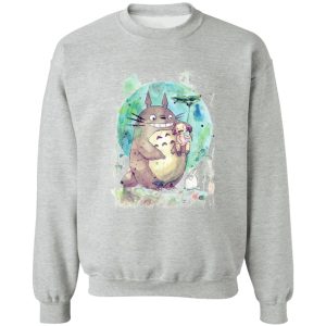 My Friend Totoro - Totoro and Mei Watercolor Sweatshirt-Apparel, My Friend Totoro, My Neighbor Totoro, Sweatshirt