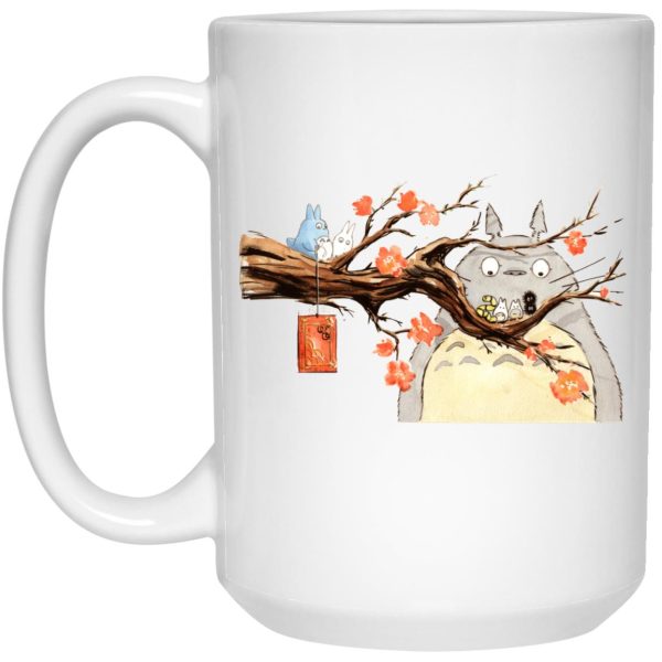 Totoro Movie - Totoro Family and Sakura Mug-House Decor, Mug, My Neighbor Totoro, Totoro Movie