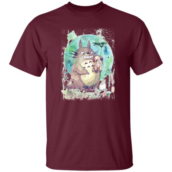 Totoro Wallpaper - Totoro and Mei Watercolor T Shirt-Apparel, My Neighbor Totoro, Totoro Wallpaper, Tshirt