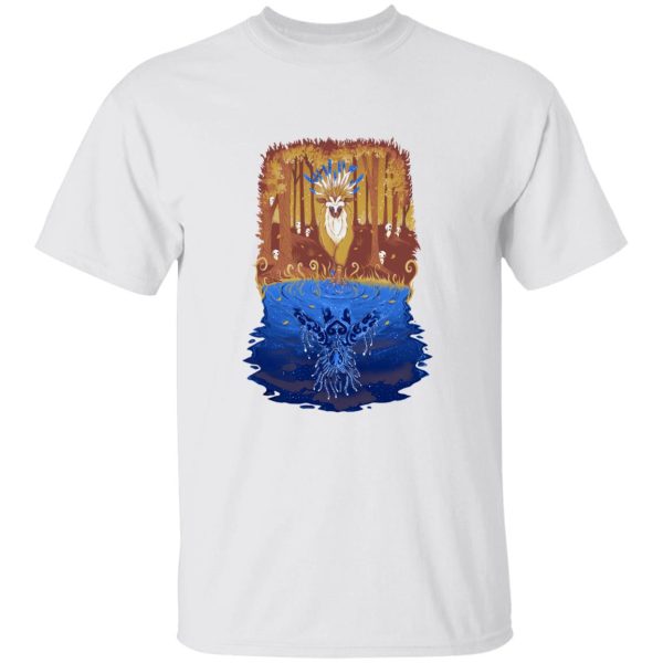 Princess Mononoke Movie Poster - Princess Mononoke Shishigami Day and Night time T Shirt-Apparel, princess mononoke, Princess Mononoke Movie Poster, Tshirt