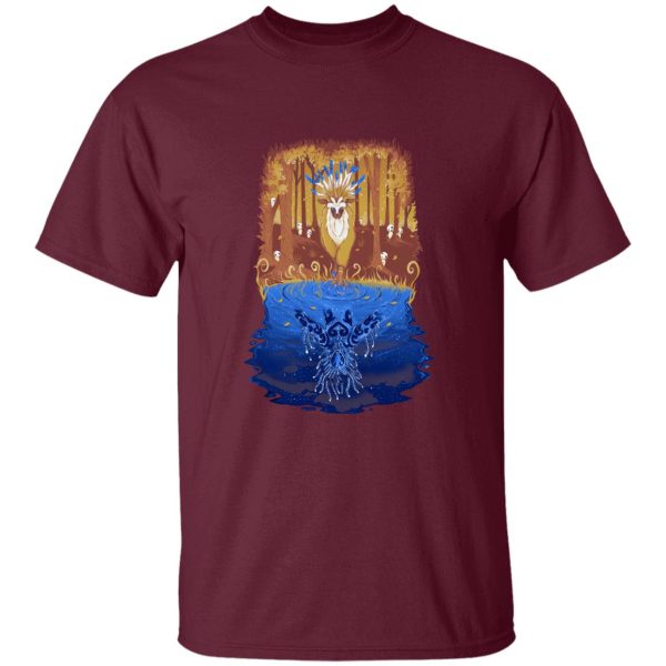 Princess Mononoke Movie Poster - Princess Mononoke Shishigami Day and Night time T Shirt-Apparel, princess mononoke, Princess Mononoke Movie Poster, Tshirt