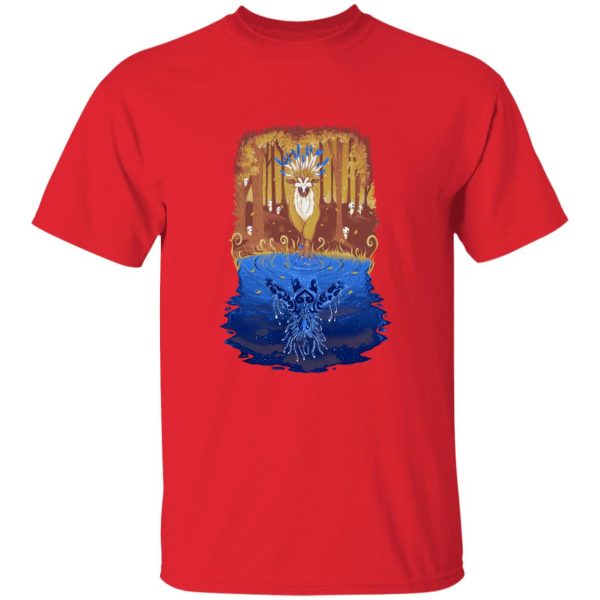 Princess Mononoke Movie Poster - Princess Mononoke Shishigami Day and Night time T Shirt-Apparel, princess mononoke, Princess Mononoke Movie Poster, Tshirt