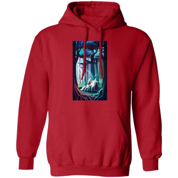 Yakul Princess Mononoke - Princess Mononoke 1997 Illustration Hoodie-Apparel, Hoodie, princess mononoke, Yakul Princess Mononoke