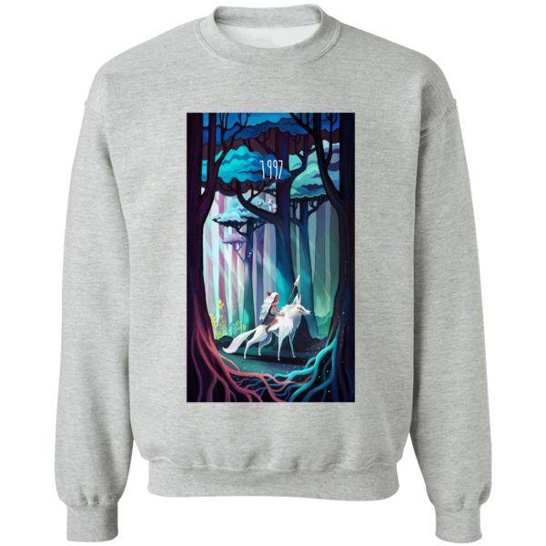 Princess Mononoke Princess - Princess Mononoke 1997 Illustration Sweatshirt-Apparel, princess mononoke, Princess Mononoke Princess, Sweatshirt