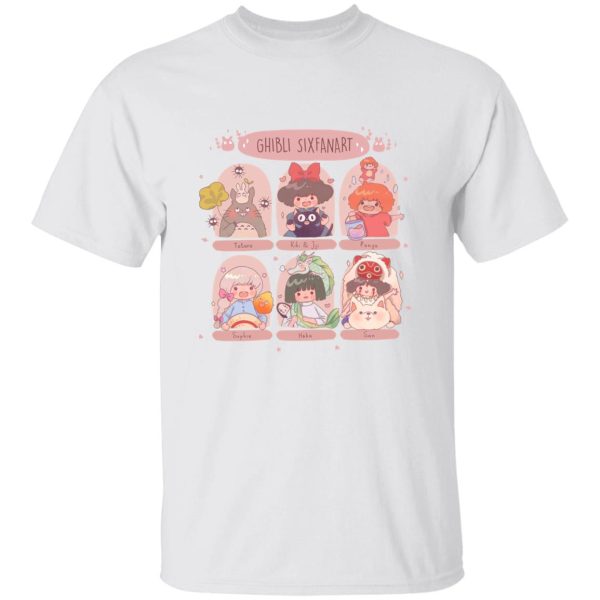 My Neighbor Totoro Characters - Studio Ghibli Sixfanart T Shirt-Apparel, Kiki's Delivery Service, My Neighbor Totoro, My Neighbor Totoro Characters, ponyo, princess mononoke, Spirited Away, T Shirt