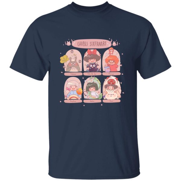 My Neighbor Totoro Characters - Studio Ghibli Sixfanart T Shirt-Apparel, Kiki's Delivery Service, My Neighbor Totoro, My Neighbor Totoro Characters, ponyo, princess mononoke, Spirited Away, T Shirt