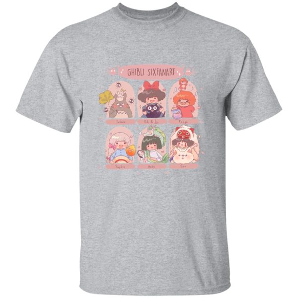 My Neighbor Totoro Characters - Studio Ghibli Sixfanart T Shirt-Apparel, Kiki's Delivery Service, My Neighbor Totoro, My Neighbor Totoro Characters, ponyo, princess mononoke, Spirited Away, T Shirt