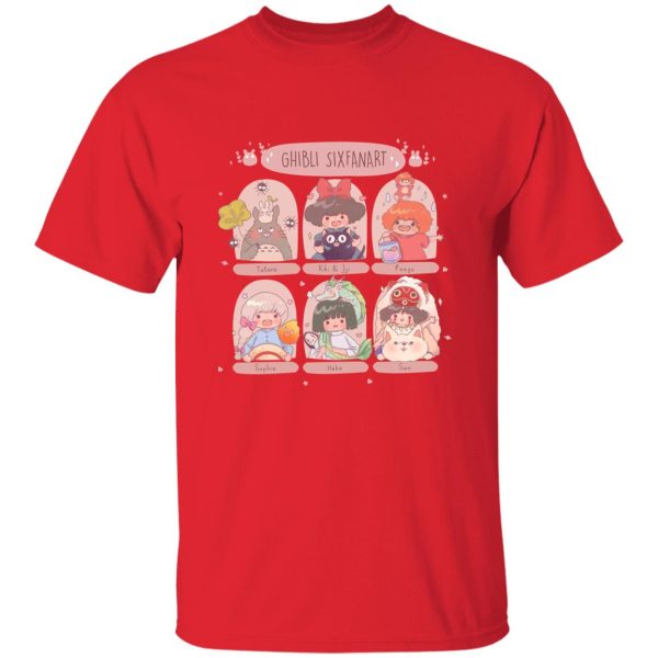 My Neighbor Totoro Characters - Studio Ghibli Sixfanart T Shirt-Apparel, Kiki's Delivery Service, My Neighbor Totoro, My Neighbor Totoro Characters, ponyo, princess mononoke, Spirited Away, T Shirt