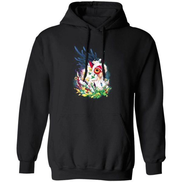 Tree Spirits Princess Mononoke - Princess Mononoke Colorful Portrait Hoodie-Apparel, Hoodie, princess mononoke, Tree Spirits Princess Mononoke