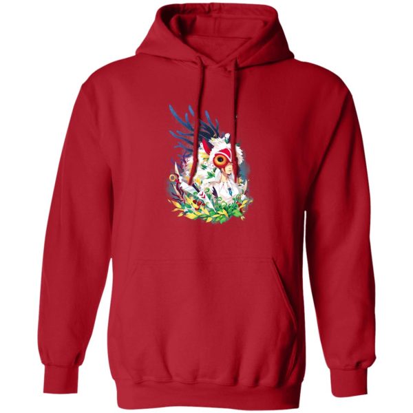 Tree Spirits Princess Mononoke - Princess Mononoke Colorful Portrait Hoodie-Apparel, Hoodie, princess mononoke, Tree Spirits Princess Mononoke