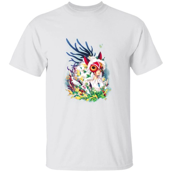 Princess Mononoke Mononoke Hime - Princess Mononoke Colorful Portrait T Shirt-Apparel, princess mononoke, Princess Mononoke Mononoke Hime, Tshirt