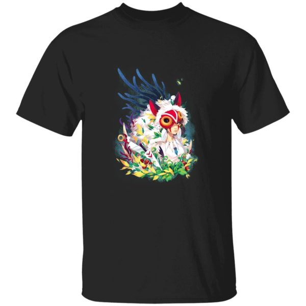 Princess Mononoke Mononoke Hime - Princess Mononoke Colorful Portrait T Shirt-Apparel, princess mononoke, Princess Mononoke Mononoke Hime, Tshirt