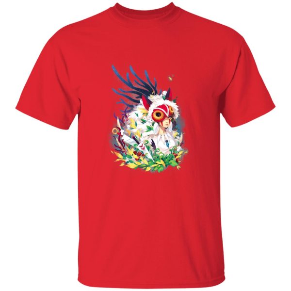 Princess Mononoke Mononoke Hime - Princess Mononoke Colorful Portrait T Shirt-Apparel, princess mononoke, Princess Mononoke Mononoke Hime, Tshirt