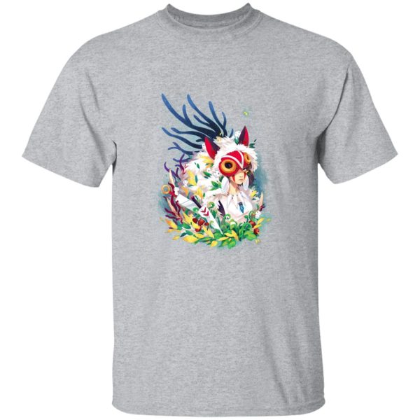 Princess Mononoke Mononoke Hime - Princess Mononoke Colorful Portrait T Shirt-Apparel, princess mononoke, Princess Mononoke Mononoke Hime, Tshirt