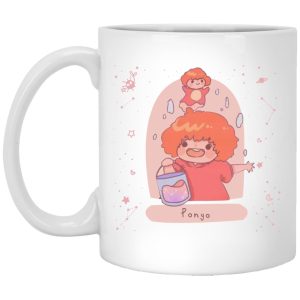 Ponyo Fish - Ponyo on the Cliff by The Sea Fanart Mug-House Decor, Mug, ponyo, Ponyo Fish