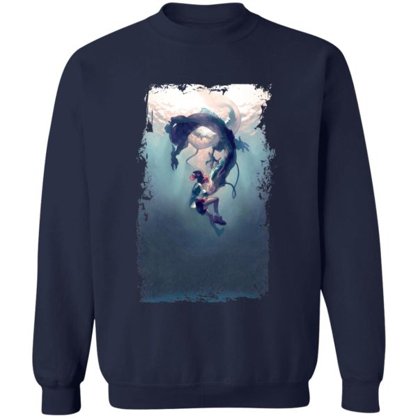 Spirited Away Yubaba - Spirited Away – Chihiro and Haku under the Water Sweatshirt-Apparel, Spirited Away, Spirited Away Yubaba, Sweatshirt