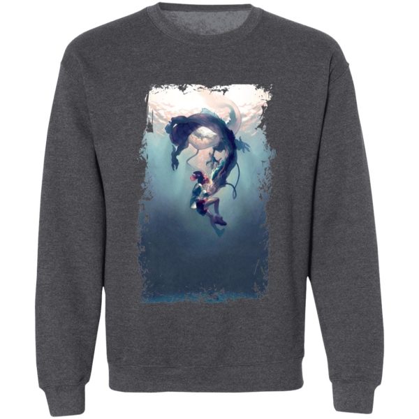 Spirited Away Yubaba - Spirited Away – Chihiro and Haku under the Water Sweatshirt-Apparel, Spirited Away, Spirited Away Yubaba, Sweatshirt