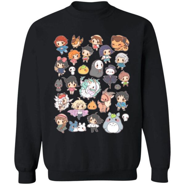 Studio Ghibli My Neighbor Totoro - Ghibli Characters Cute Chibi Collection Sweatshirt-Apparel, Howl's Moving Castle, Kiki's Delivery Service, My Neighbor Totoro, princess mononoke, Studio Ghibli My Neighbor Totoro, Sweatshirt