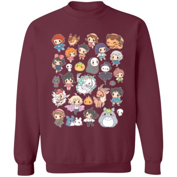 Studio Ghibli My Neighbor Totoro - Ghibli Characters Cute Chibi Collection Sweatshirt-Apparel, Howl's Moving Castle, Kiki's Delivery Service, My Neighbor Totoro, princess mononoke, Studio Ghibli My Neighbor Totoro, Sweatshirt