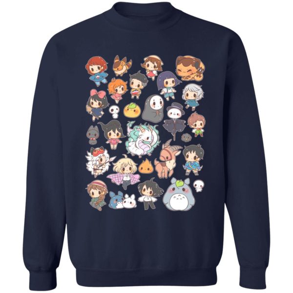 Studio Ghibli My Neighbor Totoro - Ghibli Characters Cute Chibi Collection Sweatshirt-Apparel, Howl's Moving Castle, Kiki's Delivery Service, My Neighbor Totoro, princess mononoke, Studio Ghibli My Neighbor Totoro, Sweatshirt