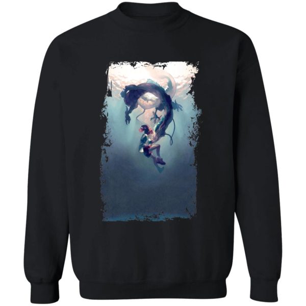 Spirited Away Yubaba - Spirited Away – Chihiro and Haku under the Water Sweatshirt-Apparel, Spirited Away, Spirited Away Yubaba, Sweatshirt