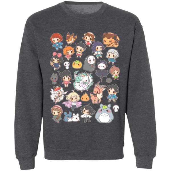 Studio Ghibli My Neighbor Totoro - Ghibli Characters Cute Chibi Collection Sweatshirt-Apparel, Howl's Moving Castle, Kiki's Delivery Service, My Neighbor Totoro, princess mononoke, Studio Ghibli My Neighbor Totoro, Sweatshirt