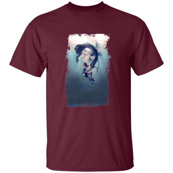 Dragon Haku Spirited Away - Spirited Away – Chihiro and Haku under the Water T Shirt-Apparel, Dragon Haku Spirited Away, Spirited Away, Tshirt