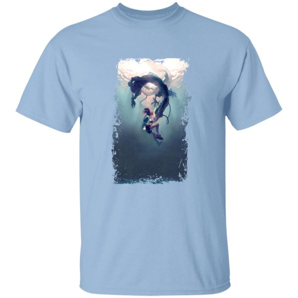 Dragon Haku Spirited Away - Spirited Away – Chihiro and Haku under the Water T Shirt-Apparel, Dragon Haku Spirited Away, Spirited Away, Tshirt