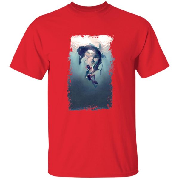 Dragon Haku Spirited Away - Spirited Away – Chihiro and Haku under the Water T Shirt-Apparel, Dragon Haku Spirited Away, Spirited Away, Tshirt