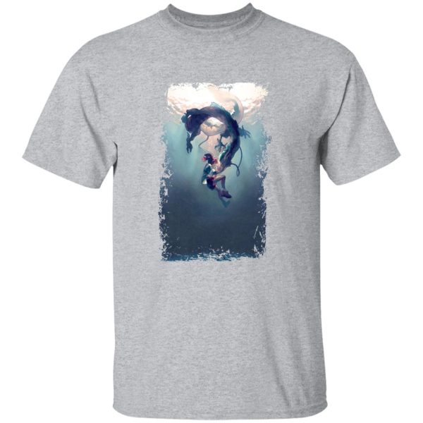 Dragon Haku Spirited Away - Spirited Away – Chihiro and Haku under the Water T Shirt-Apparel, Dragon Haku Spirited Away, Spirited Away, Tshirt