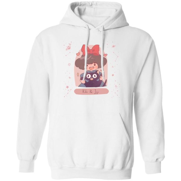 Kiki's Delivery Service Wallpaper - Kiki and Jiji cute Fanart Hoodie-Apparel, Hoodie, Kiki's Delivery Service, Kiki's Delivery Service Wallpaper