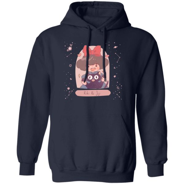 Kiki's Delivery Service Wallpaper - Kiki and Jiji cute Fanart Hoodie-Apparel, Hoodie, Kiki's Delivery Service, Kiki's Delivery Service Wallpaper