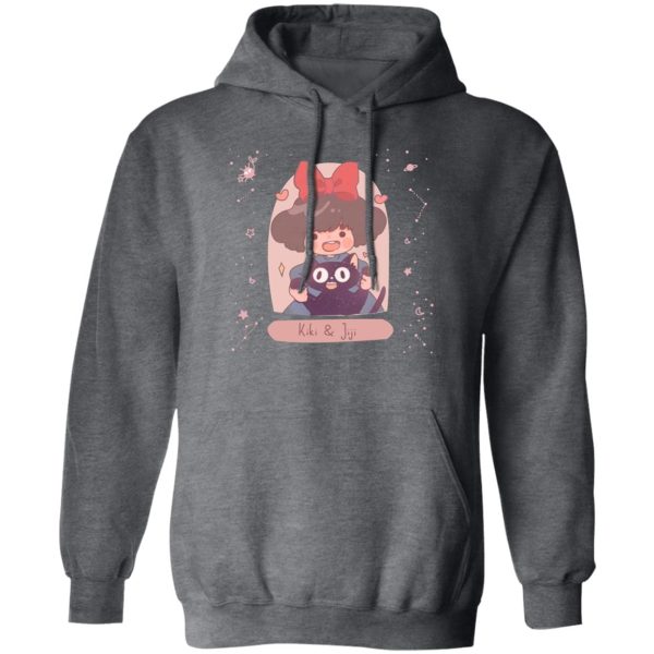 Kiki's Delivery Service Wallpaper - Kiki and Jiji cute Fanart Hoodie-Apparel, Hoodie, Kiki's Delivery Service, Kiki's Delivery Service Wallpaper