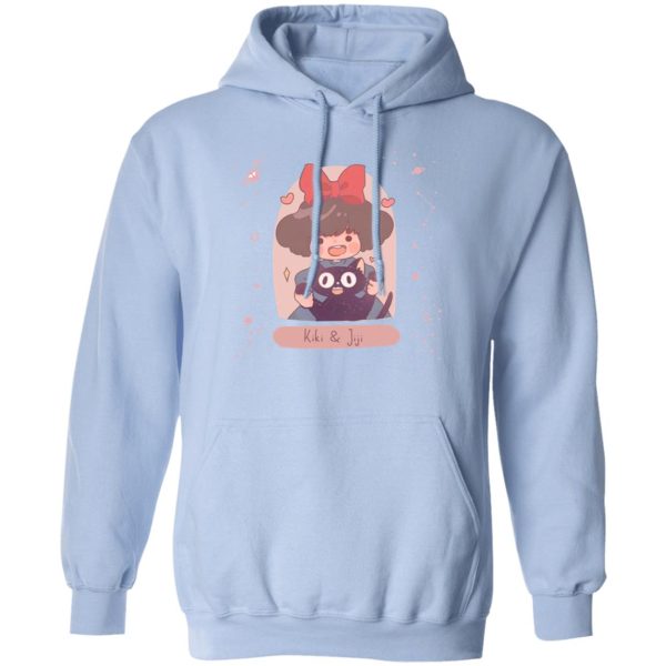 Kiki's Delivery Service Wallpaper - Kiki and Jiji cute Fanart Hoodie-Apparel, Hoodie, Kiki's Delivery Service, Kiki's Delivery Service Wallpaper