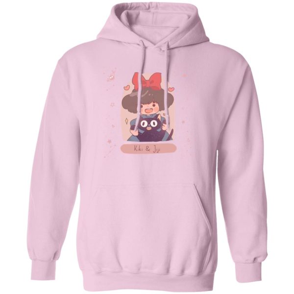 Kiki's Delivery Service Wallpaper - Kiki and Jiji cute Fanart Hoodie-Apparel, Hoodie, Kiki's Delivery Service, Kiki's Delivery Service Wallpaper