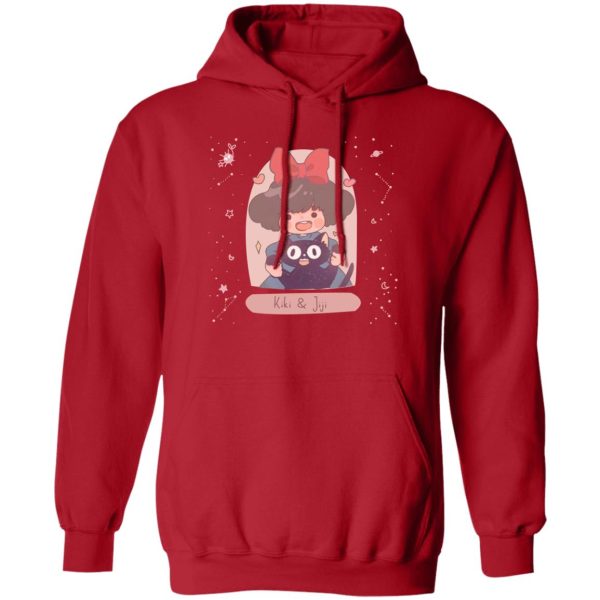 Kiki's Delivery Service Wallpaper - Kiki and Jiji cute Fanart Hoodie-Apparel, Hoodie, Kiki's Delivery Service, Kiki's Delivery Service Wallpaper