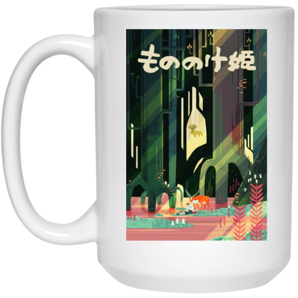 Princess Mononoke Forest Spirit Black - Mononoke and Ashitaka by The River Mug-Princess Mononoke Forest Spirit Black