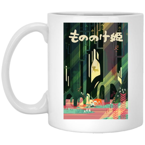 Princess Mononoke Forest Spirit Black - Mononoke and Ashitaka by The River Mug-Princess Mononoke Forest Spirit Black