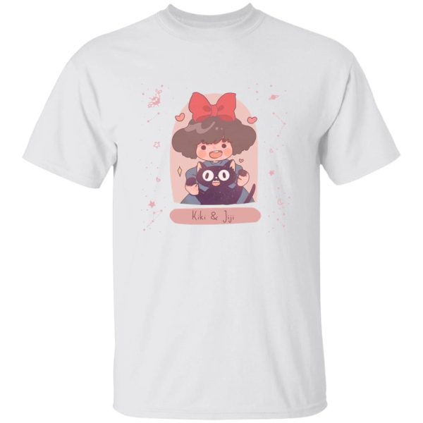 Cat Name Kiki's Delivery Service - Kiki and Jiji cute Fanart T Shirt-Apparel, Cat Name Kiki's Delivery Service, Kiki's Delivery Service, Tshirt