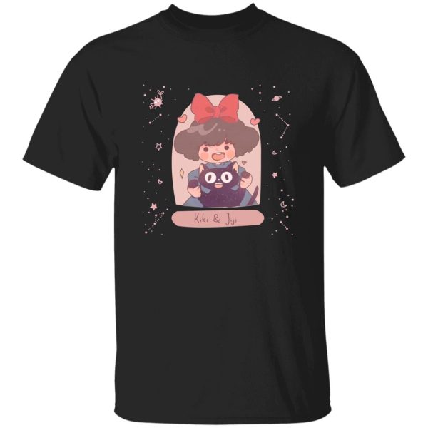 Cat Name Kiki's Delivery Service - Kiki and Jiji cute Fanart T Shirt-Apparel, Cat Name Kiki's Delivery Service, Kiki's Delivery Service, Tshirt