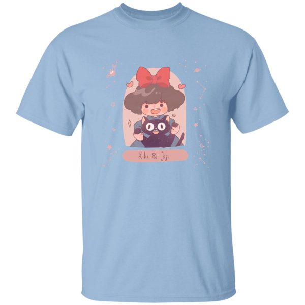 Cat Name Kiki's Delivery Service - Kiki and Jiji cute Fanart T Shirt-Apparel, Cat Name Kiki's Delivery Service, Kiki's Delivery Service, Tshirt