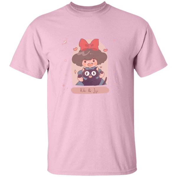 Cat Name Kiki's Delivery Service - Kiki and Jiji cute Fanart T Shirt-Apparel, Cat Name Kiki's Delivery Service, Kiki's Delivery Service, Tshirt