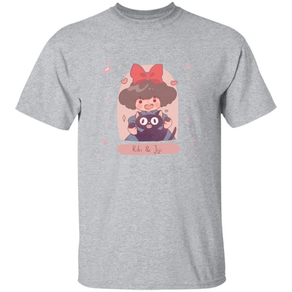 Cat Name Kiki's Delivery Service - Kiki and Jiji cute Fanart T Shirt-Apparel, Cat Name Kiki's Delivery Service, Kiki's Delivery Service, Tshirt