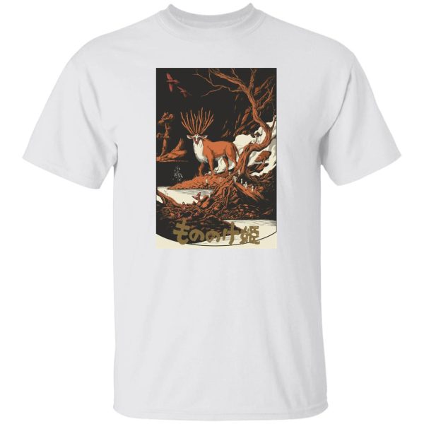 Characters In Princess Mononoke - Princess Mononoke – Shishigami by the River T Shirt-Characters In Princess Mononoke