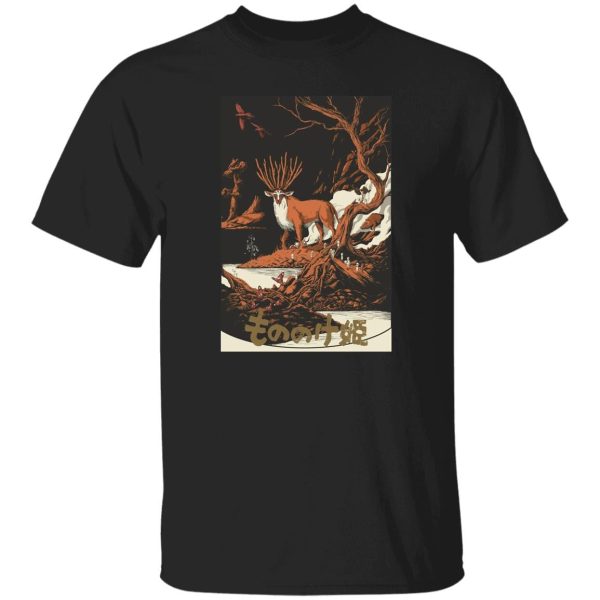 Characters In Princess Mononoke - Princess Mononoke – Shishigami by the River T Shirt-Characters In Princess Mononoke