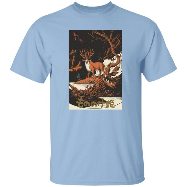 Characters In Princess Mononoke - Princess Mononoke – Shishigami by the River T Shirt-Characters In Princess Mononoke