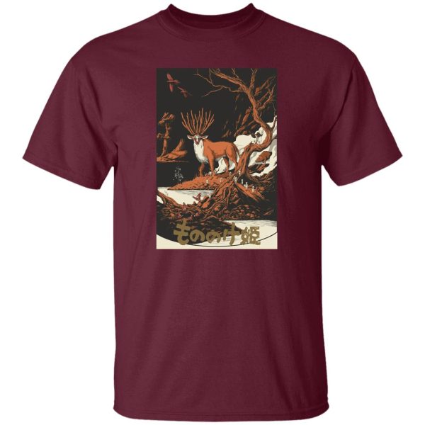 Characters In Princess Mononoke - Princess Mononoke – Shishigami by the River T Shirt-Characters In Princess Mononoke