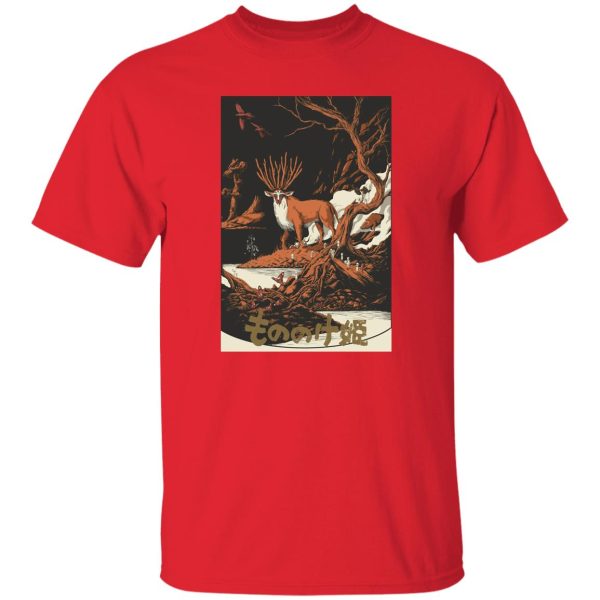 Characters In Princess Mononoke - Princess Mononoke – Shishigami by the River T Shirt-Characters In Princess Mononoke